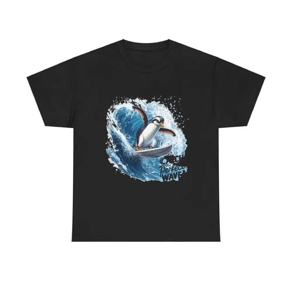 Penguin Wave Rider | Eco-Friendly Surfing Tee - Image 3