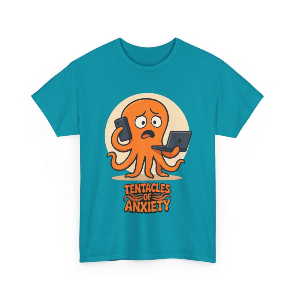 "Tentacles of Anxiety" Funny Cartoon Octopus Graphic – Overwhelmed But Still Going - Image 5