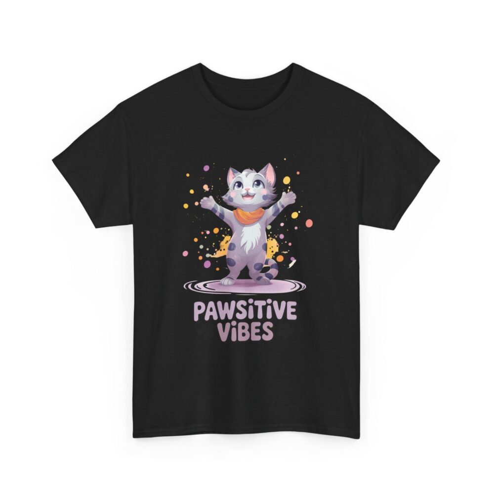Pawsitive Vibes Cat T-Shirt – Cute & Uplifting Feline Graphic Tee - Image 3