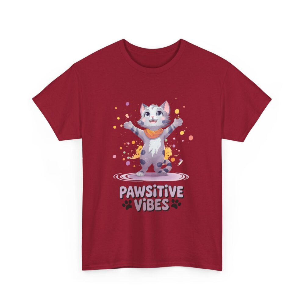 Pawsitive Vibes Cat T-Shirt – Cute & Uplifting Feline Graphic Tee - Image 11