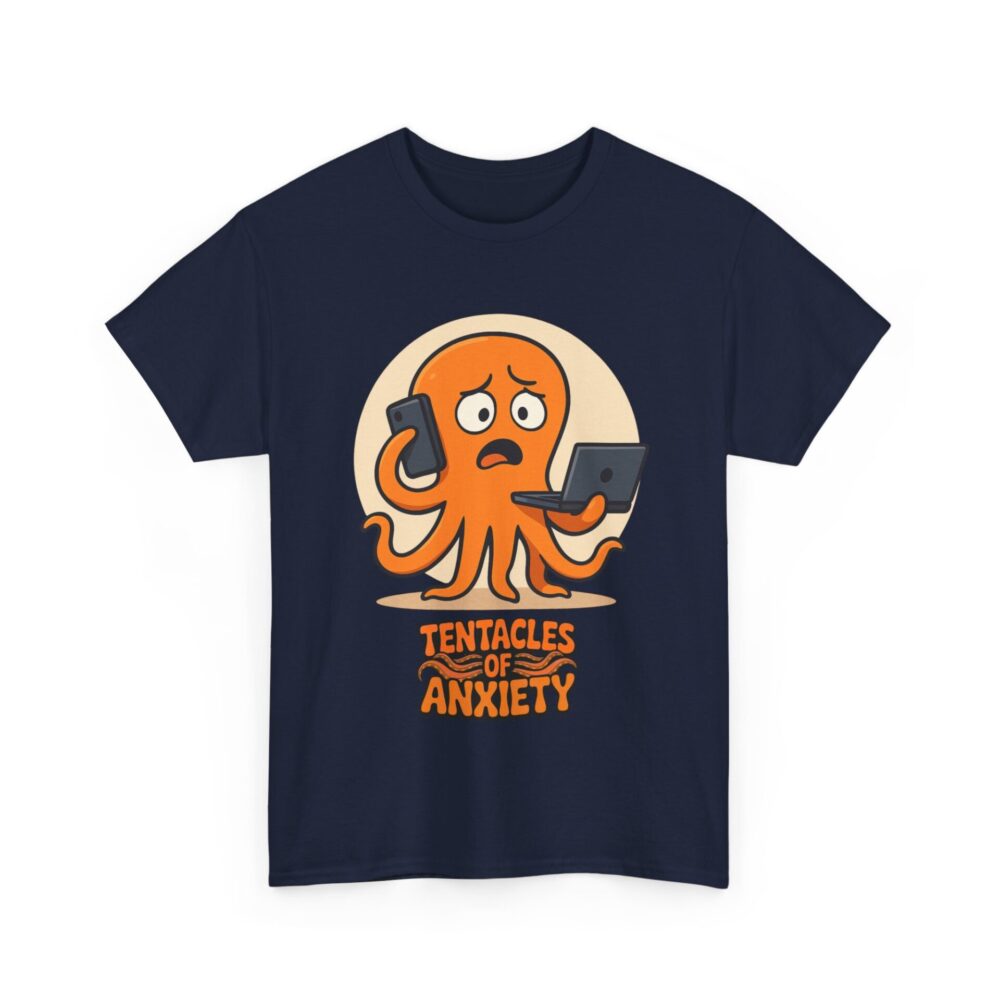 "Tentacles of Anxiety" Funny Cartoon Octopus Graphic – Overwhelmed But Still Going - Image 6