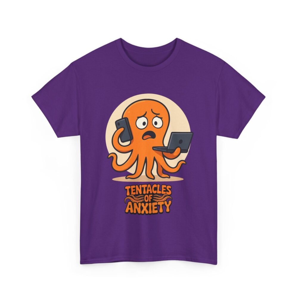 "Tentacles of Anxiety" Funny Cartoon Octopus Graphic – Overwhelmed But Still Going - Image 7