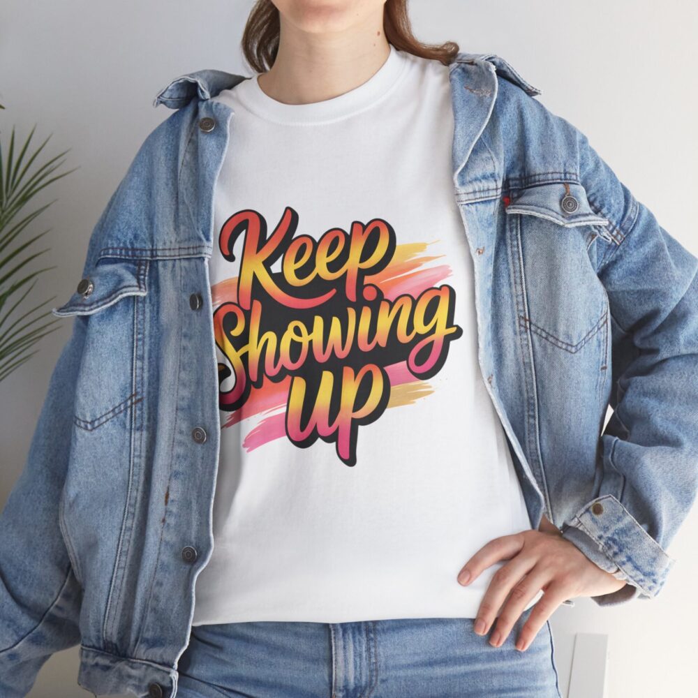 Keep Showing Up – Sunset Strokes Tee - Image 3